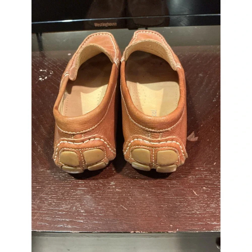 Bacco Bucci Mens Tan Pebbled Leather Driving Loafers Slip On Moccasins Shoes